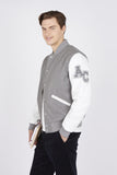 Teddy Varsity Jacke - grey-white