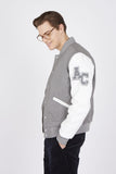 Teddy Varsity Jacke - grey-white